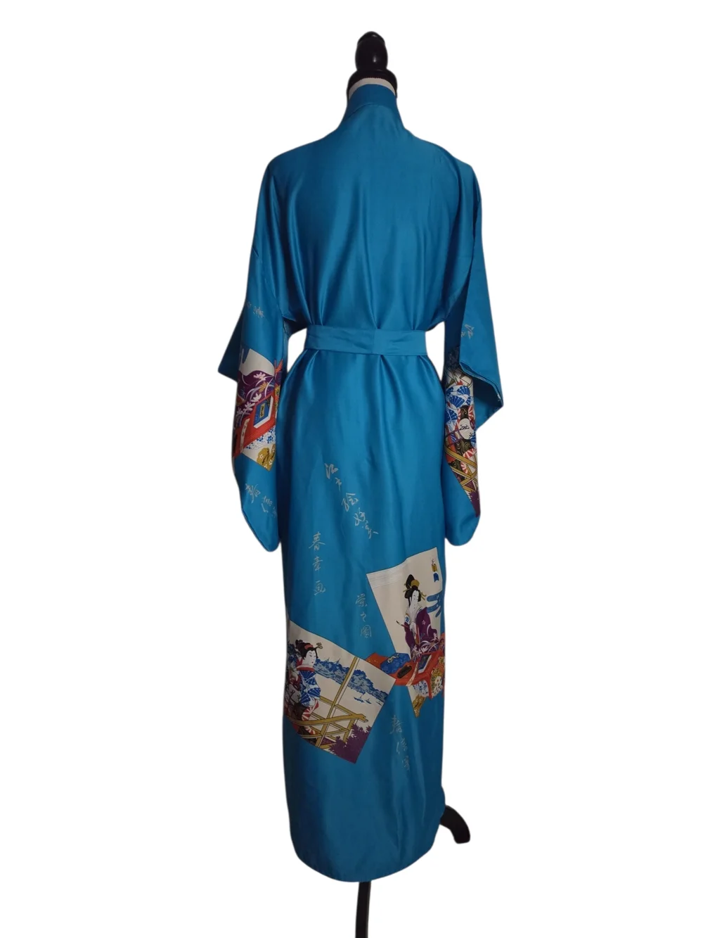 Turquoise Blue Kimono Robe - Picture 2 of 7